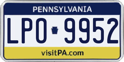 PA license plate LPO9952