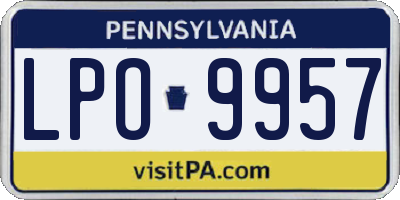 PA license plate LPO9957