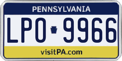 PA license plate LPO9966