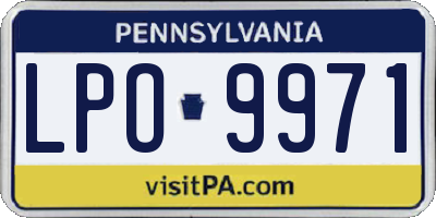 PA license plate LPO9971