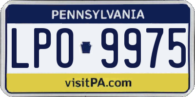 PA license plate LPO9975