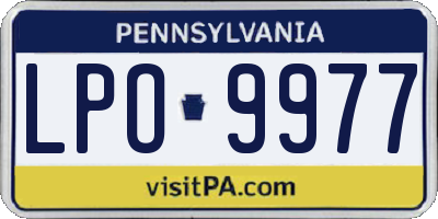 PA license plate LPO9977