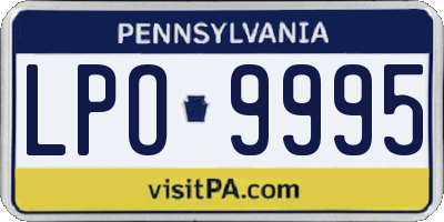 PA license plate LPO9995