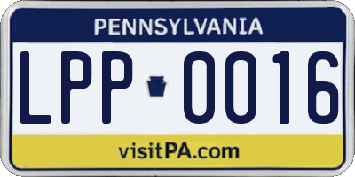 PA license plate LPP0016