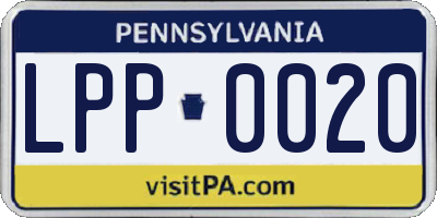 PA license plate LPP0020