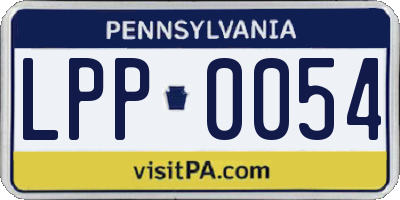 PA license plate LPP0054