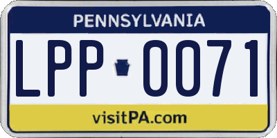 PA license plate LPP0071