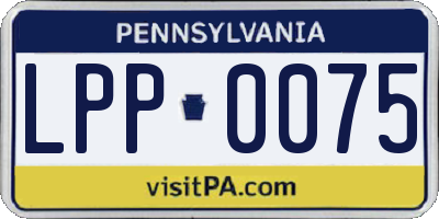 PA license plate LPP0075
