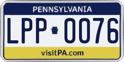 PA license plate LPP0076