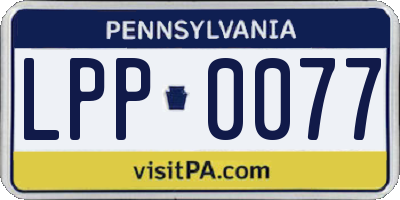 PA license plate LPP0077