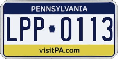 PA license plate LPP0113