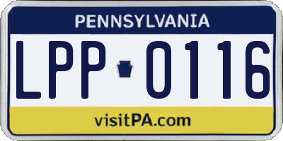 PA license plate LPP0116