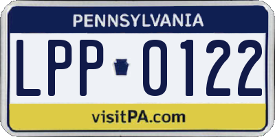 PA license plate LPP0122