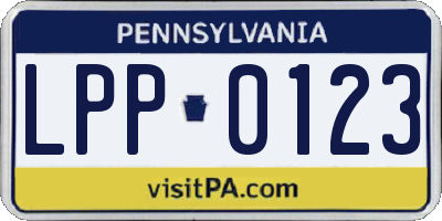 PA license plate LPP0123