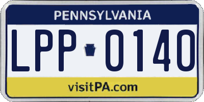PA license plate LPP0140