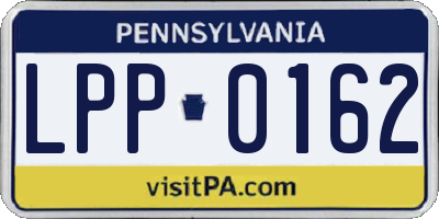 PA license plate LPP0162