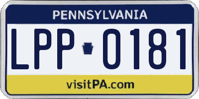PA license plate LPP0181