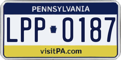 PA license plate LPP0187