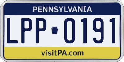 PA license plate LPP0191