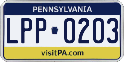 PA license plate LPP0203