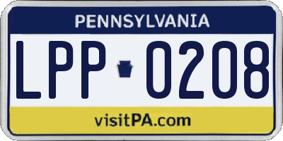 PA license plate LPP0208
