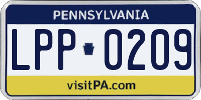 PA license plate LPP0209
