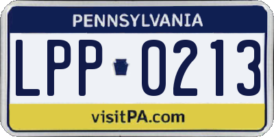 PA license plate LPP0213