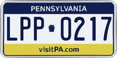 PA license plate LPP0217