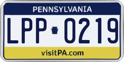PA license plate LPP0219