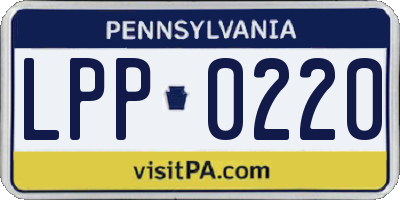 PA license plate LPP0220