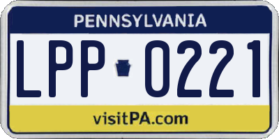 PA license plate LPP0221