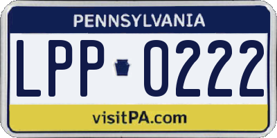 PA license plate LPP0222