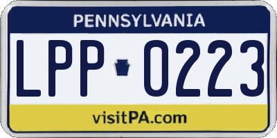 PA license plate LPP0223