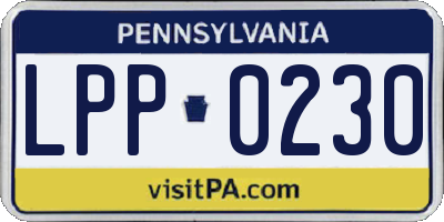 PA license plate LPP0230