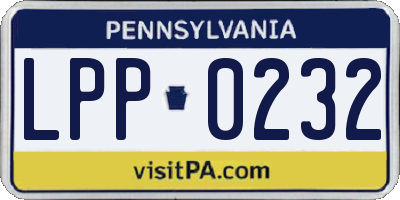 PA license plate LPP0232
