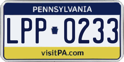 PA license plate LPP0233