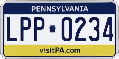 PA license plate LPP0234