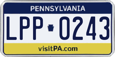 PA license plate LPP0243