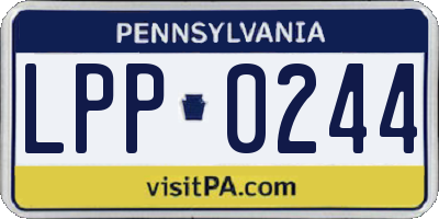 PA license plate LPP0244
