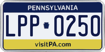 PA license plate LPP0250