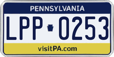PA license plate LPP0253