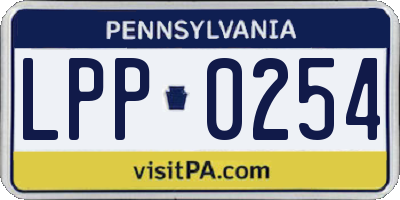PA license plate LPP0254