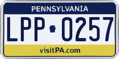 PA license plate LPP0257