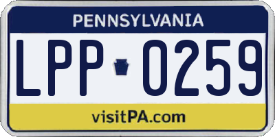 PA license plate LPP0259