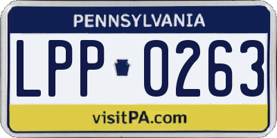 PA license plate LPP0263