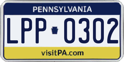 PA license plate LPP0302