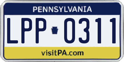 PA license plate LPP0311