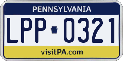 PA license plate LPP0321