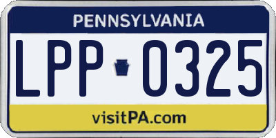 PA license plate LPP0325