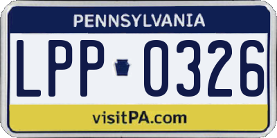 PA license plate LPP0326